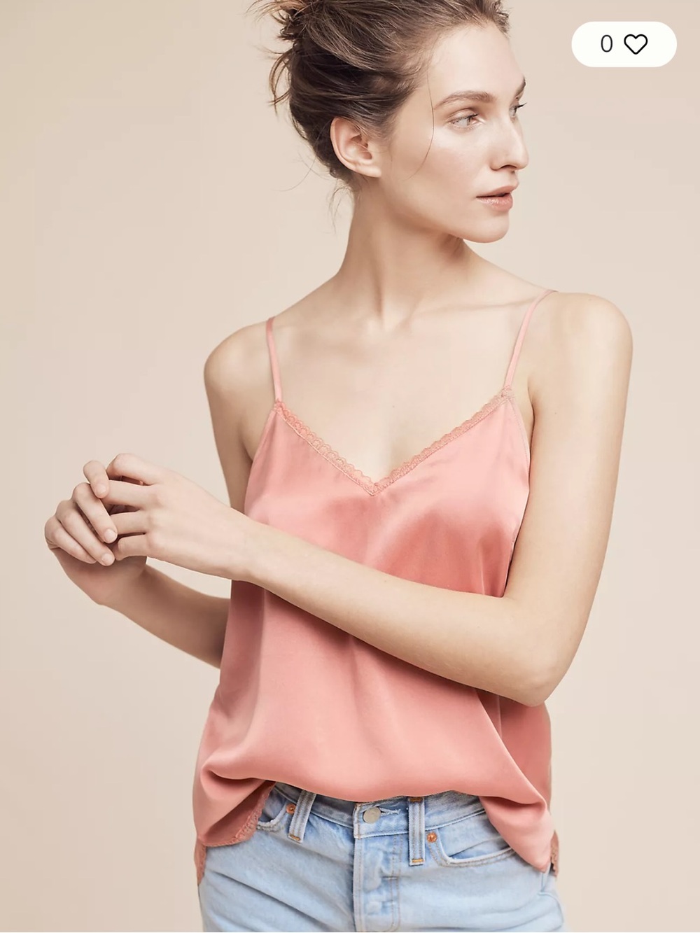 Anthropologie Silk Swing Cami S Dusty Rose Pink Lace Coquette Y2K Romantic Linge